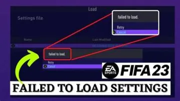 What to do when fifa 21 says personal settings 1 failed to load?