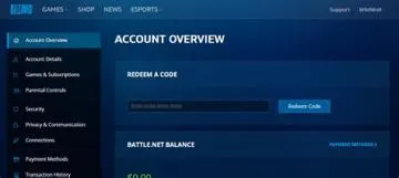 Can you transfer battle net balance to another account?