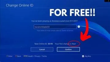 How much does it cost to change your online id on ps4?