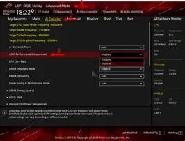 What does performance enhancer do asus?