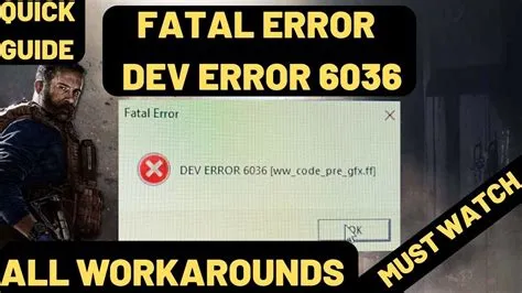 What is cod error code dev error 6036
