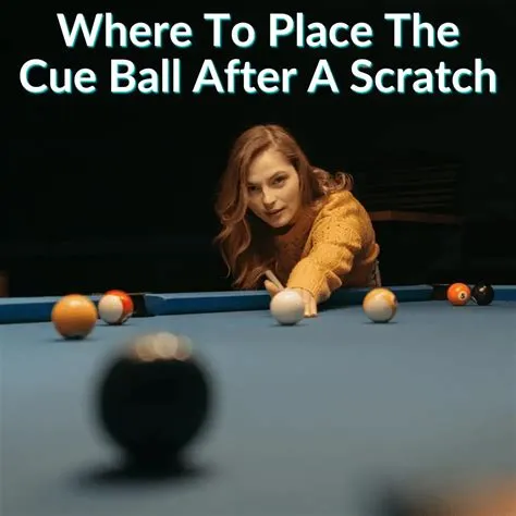 Where do you put the cue ball after scratching it
