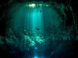 Where are underwater caves located?
