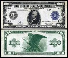 How much is a 1000 dollar bill worth now?
