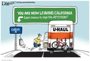 Is california taxing people to leave?