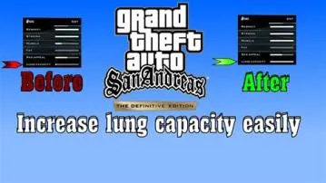 How high does your lung capacity have to be gta san andreas?