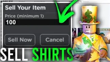 How do you sell shirts on roblox?