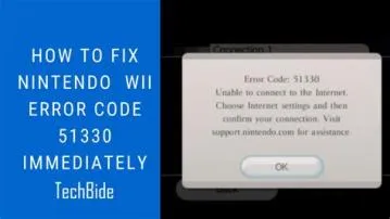Why is my wii not connecting to wifi error code 51330?
