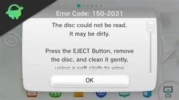 What does error code 150 2031 mean on wii?