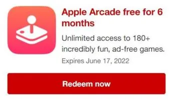 How long do you have to redeem free apple arcade?