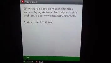 What does status code 80182300 mean on xbox 360?