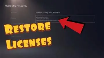 What happens when you restore licenses on ps5?