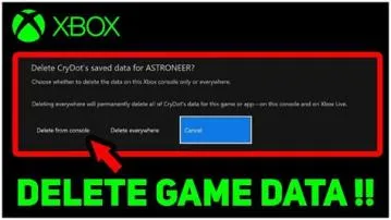How do you delete game data on xbox?