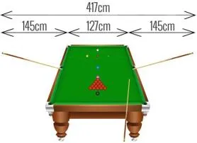 What is the size of snooker game?