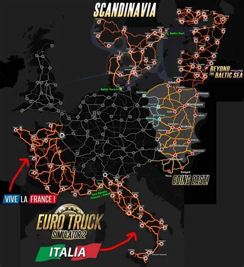What are all the countries in euro truck simulator 2