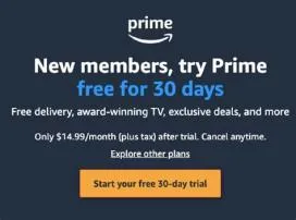 What happens after 30 day free trial of amazon prime?