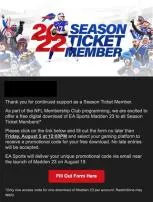 Do season ticket holders get madden 23 for free?